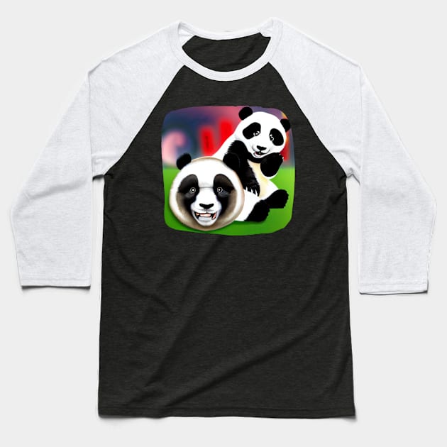 Aliens Panda Smilling Baseball T-Shirt by Suga Collection